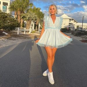 Amelia Dress in Baby Blue Tularosa